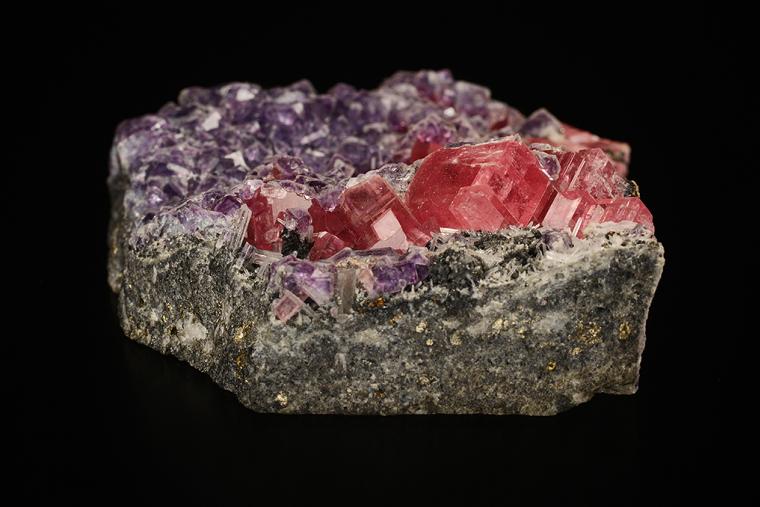 RHODOCHROSITE with FLUORITE